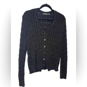 LAUREN RALPH LAUREN BLACK LABEL LIGHT KNIT SHIMMER CARDIGAN WOMENS SIZE XL